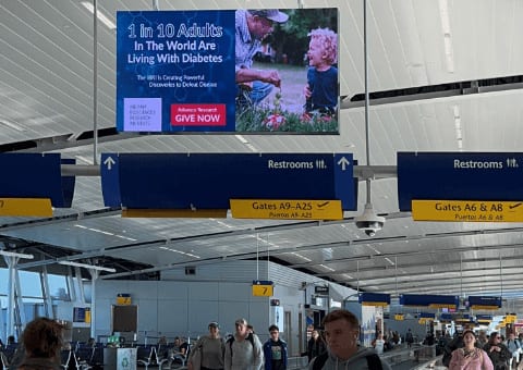 science creates hope airport display